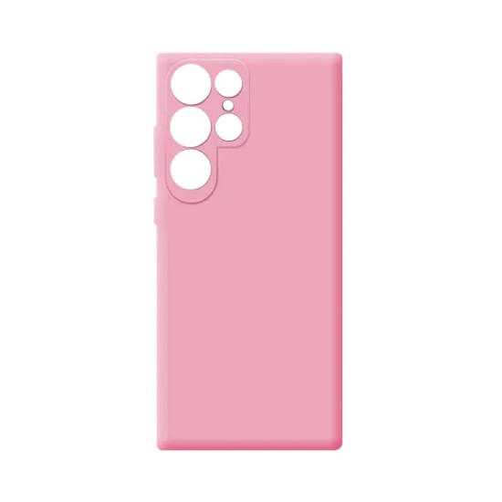 Capa de Silicone com Moldura de Câmera para Samsung Galaxy S22 Ultra Rosa